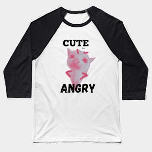 Cute but Angry Cat Baseball T-Shirt